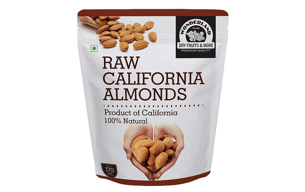 Wonderland Raw California Almonds    Pack  500 grams